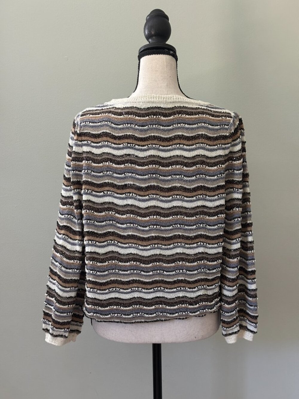 FDJ Soho Stripe Wave Knit Sweater Medium NWT - Picture 3 of 8